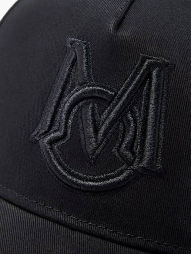 M Logo Symbol Embro Cotton Baseball Cap Black 3B75300 03321 999 - MONCLER - BALAAN 2