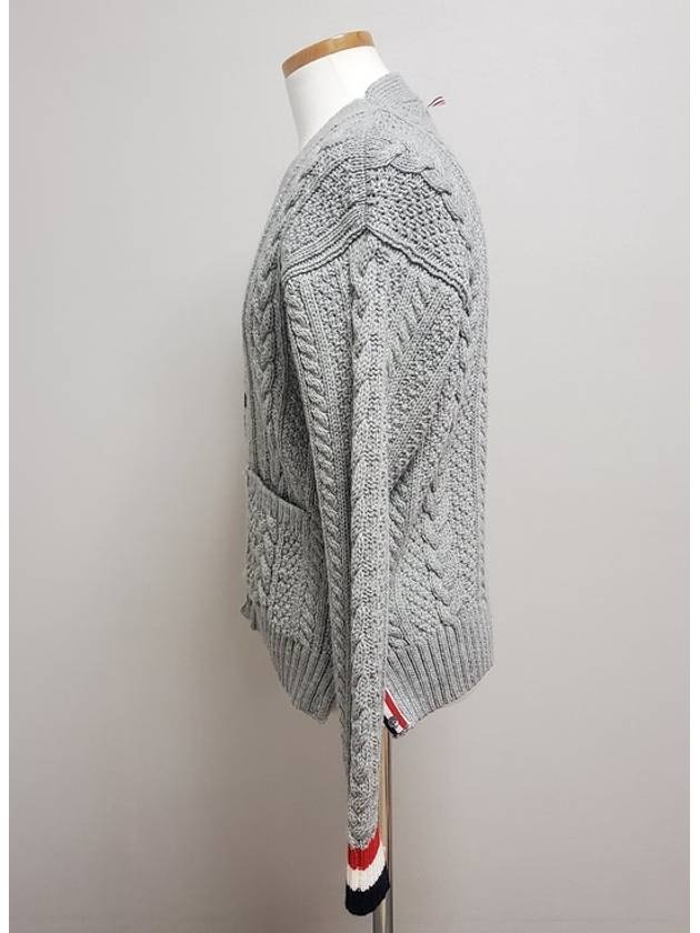 Three Stripes Aran Cable Cardigan 2 - THOM BROWNE - BALAAN 3