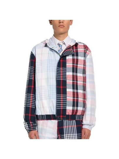 Fun Mix Madras Cotton Relaxed Hooded Jacket - THOM BROWNE - BALAAN 2