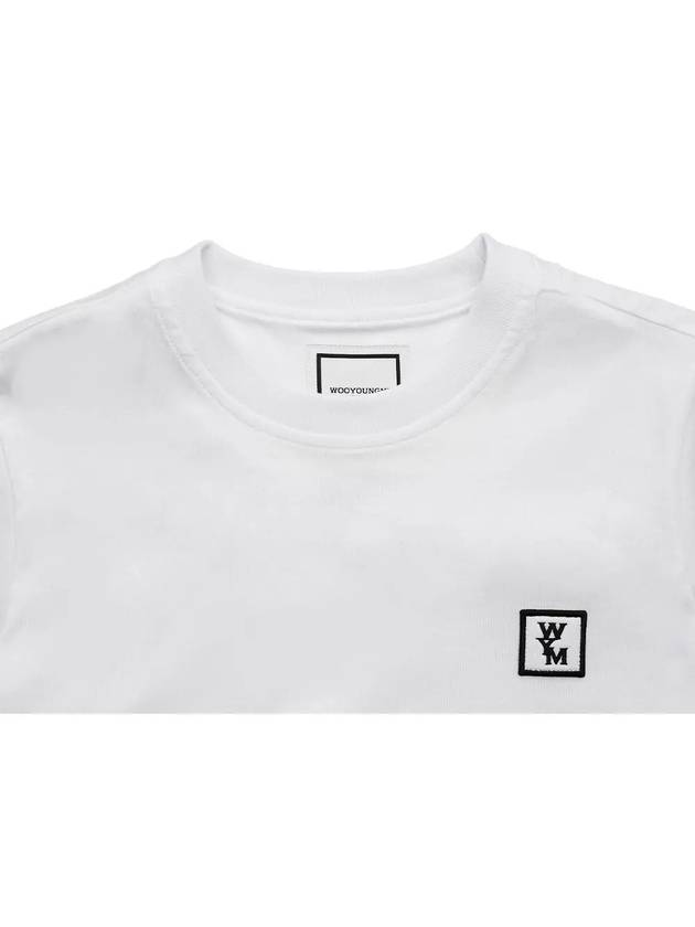 Back Logo Round Neck Cotton Short Sleeve T-Shirt White - WOOYOUNGMI - BALAAN 4