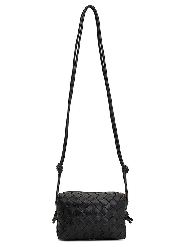 Intrecciato Loop Small Leather Cross Bag Black - BOTTEGA VENETA - BALAAN 7