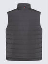 4 Bar Poly Twill Down Vest Charcoal - THOM BROWNE - BALAAN 4