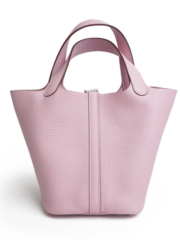 Picotin Lock 18 Bag Clemence & Palladium Mauve Sylvestre - HERMES - BALAAN 4