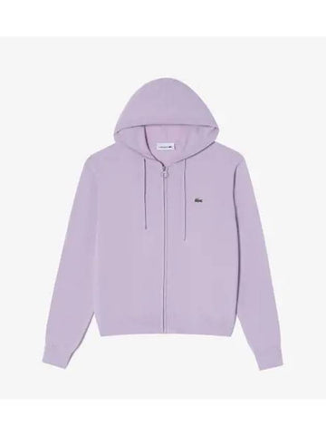 Women s Wool Hooded Zip Up Sweater Light Purple - LACOSTE - BALAAN 1