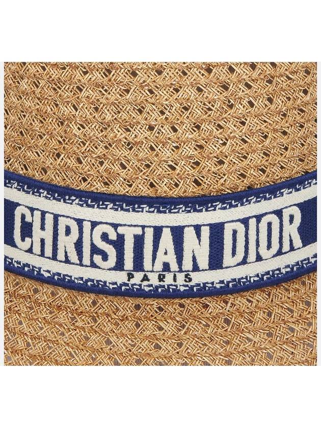 D Bobby Embroidered Band Bucket Hat Natural Straw - DIOR - BALAAN 5