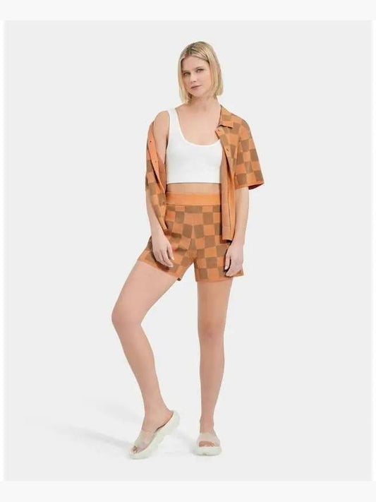 for women checkerboard knit shorts Malaiya shorts brown 270701 - UGG - BALAAN 1