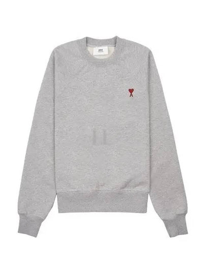 Cotton Heart Logo Sweatshirt Grey - AMI - BALAAN 2