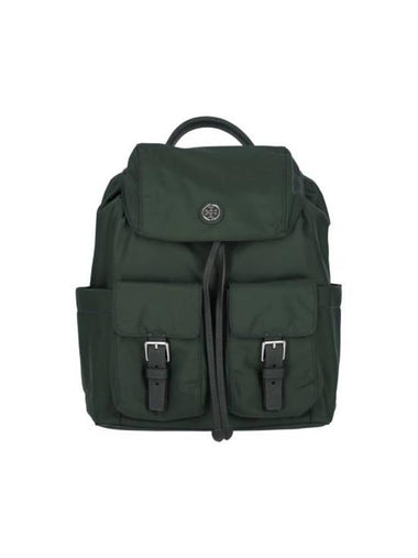 Virginia Flap Nylon Backpack Green - TORY BURCH - BALAAN 1