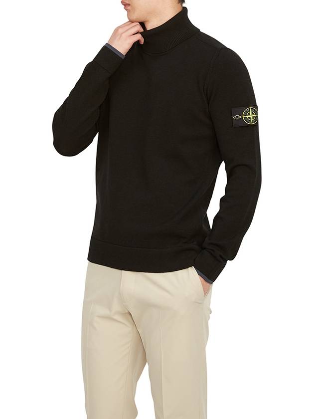 Wappen Patch Wool Turtleneck Black - STONE ISLAND - BALAAN 6