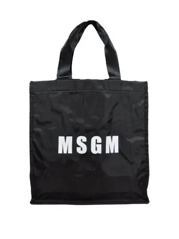 Logo Print Tote Bag Black - MSGM - BALAAN 2