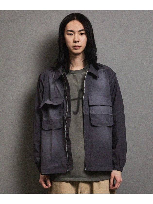 Vintage washed three-dimensional pocket collar zip-up cement - FFEFF STUDIO - BALAAN 4