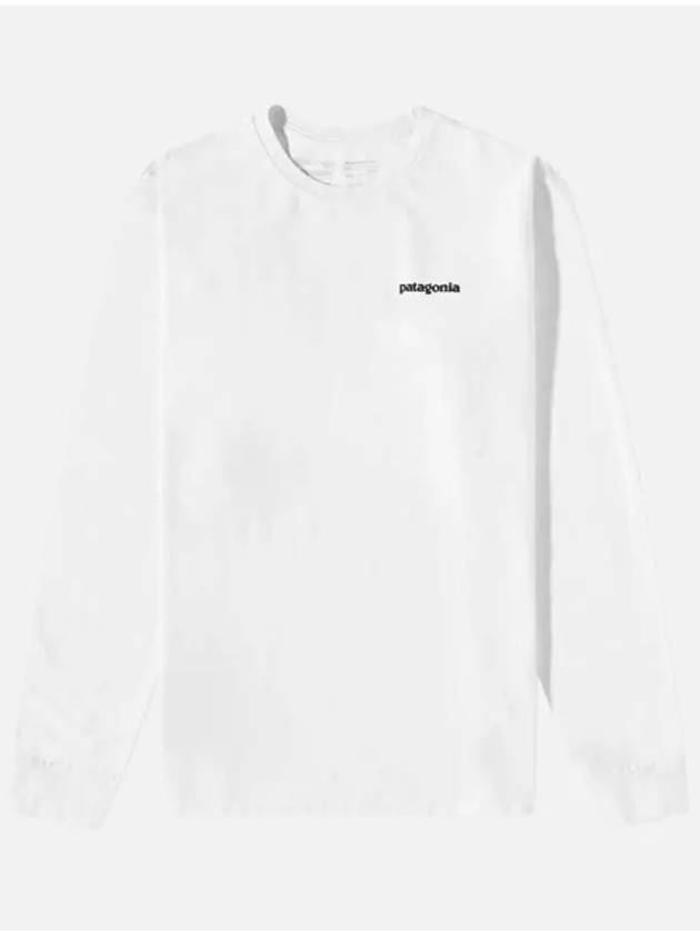 Men's P 6 Logo Responsibility Long Sleeve 38518WHITE - PATAGONIA - BALAAN 1