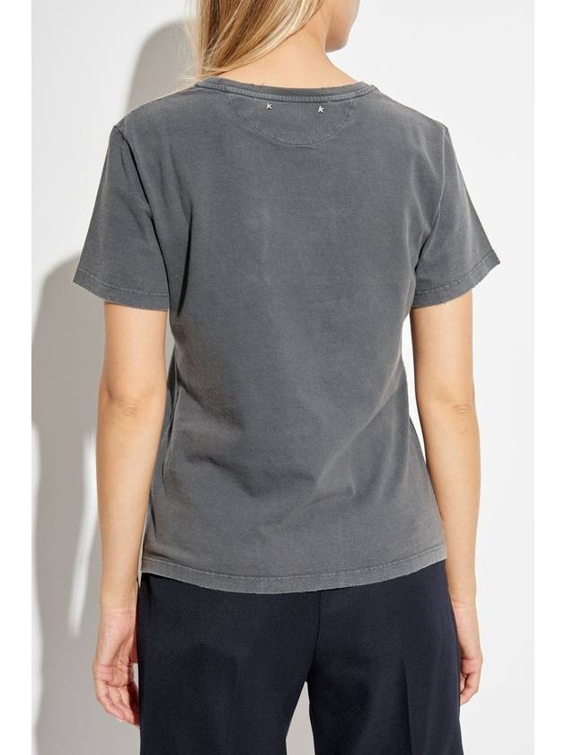 Distressed Slim-Fit Short Sleeve T-Shirt Grey - GOLDEN GOOSE - BALAAN 5