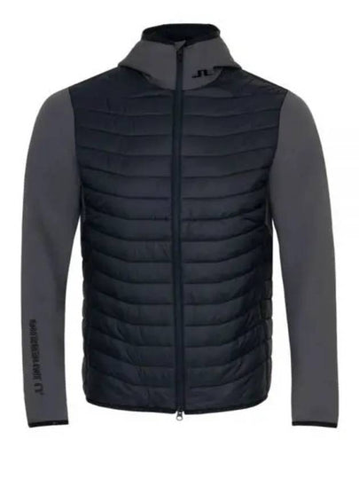 Men's Holden Quilt Hybrid Hooded Jacket Asphalt - J.LINDEBERG - BALAAN 2