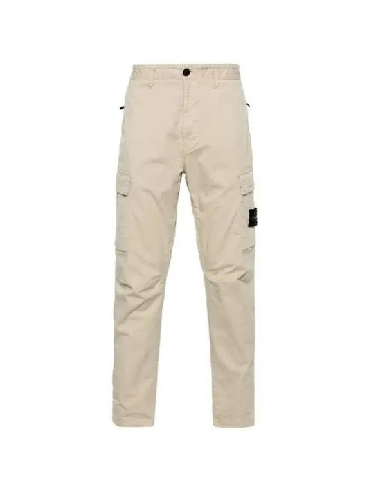 Compass Badge Gabardine Cargo Straight Pants Beige - STONE ISLAND - BALAAN 2