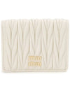 Matelasse Leather Half Wallet White - MIU MIU - BALAAN 3