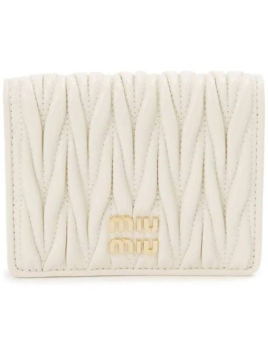 Matelasse Leather Half Wallet White - MIU MIU - BALAAN 2