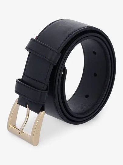 Triangle Logo Plaque City Leather Belt Black - PRADA - BALAAN 2