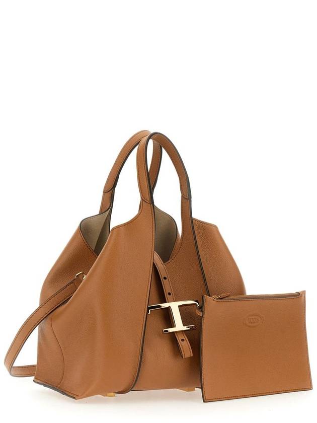 T Timeless Leather Shopping Mini Tote Bag Brown - TOD'S - BALAAN 7