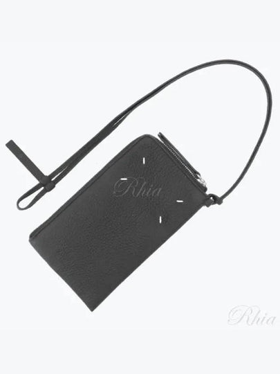 Four Stitch Detail Strapped Phone Pouch Bag Black - MAISON MARGIELA - BALAAN 2