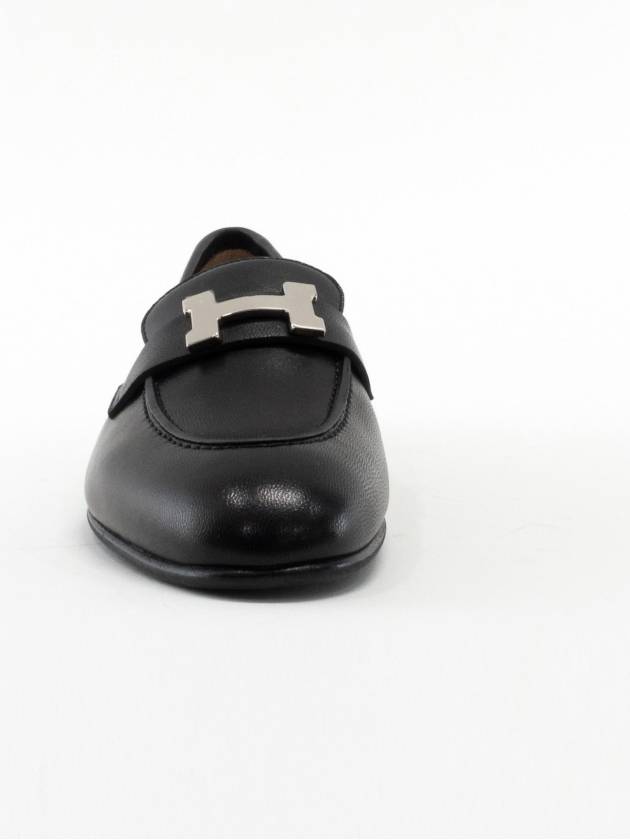 Paris Loafers Goatskin Palladium Noir - HERMES - BALAAN 4