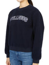 Sherpa Fleece Crew Neck Sweatshirt Navy - SPORTY & RICH - BALAAN 3