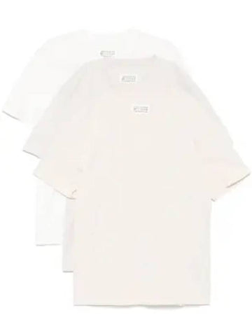 Crew Neck Cotton Short Sleeve T-Shirt  3 Pack White - MAISON MARGIELA - BALAAN 1