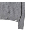 V neck cable knit cardigan Melange gray - THE GREEN LAB - BALAAN 3