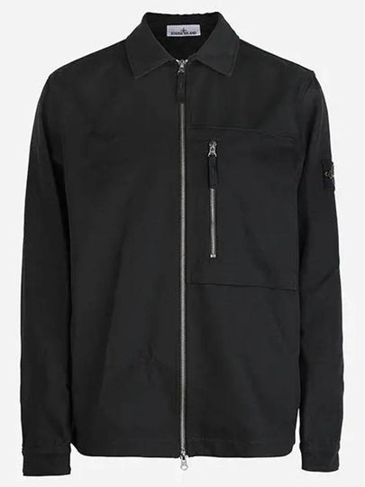 11103 Cotton Nylon Drill Overshirt Jacket Black - STONE ISLAND - BALAAN 2