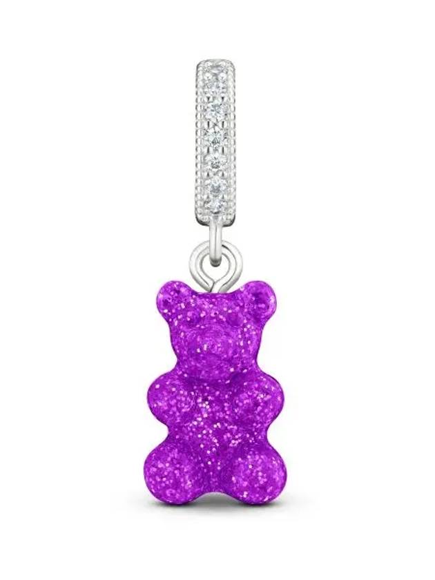 Nostalgia Bear Fave Magenta Silver Pendant Charm - CRYSTAL HAZE - BALAAN 1