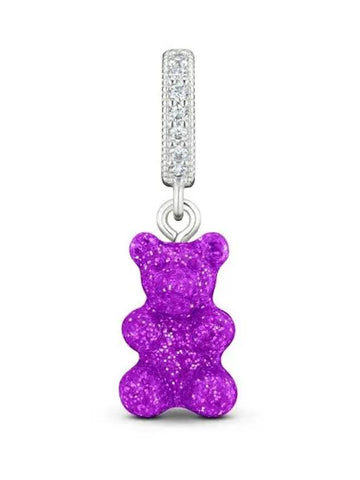 Nostalgia Bear Fave Magenta Silver Pendant Charm - CRYSTAL HAZE - BALAAN 1