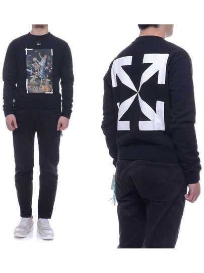 Pascal Print Slim Sweatshirt Black - OFF WHITE - BALAAN 2