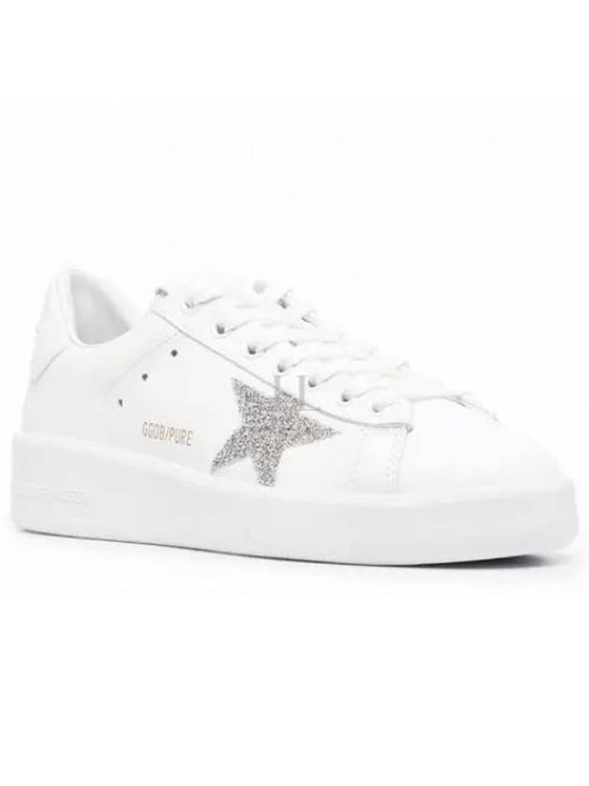 Pure Star Glitter Silver Low Top Sneakers White - GOLDEN GOOSE - BALAAN 2