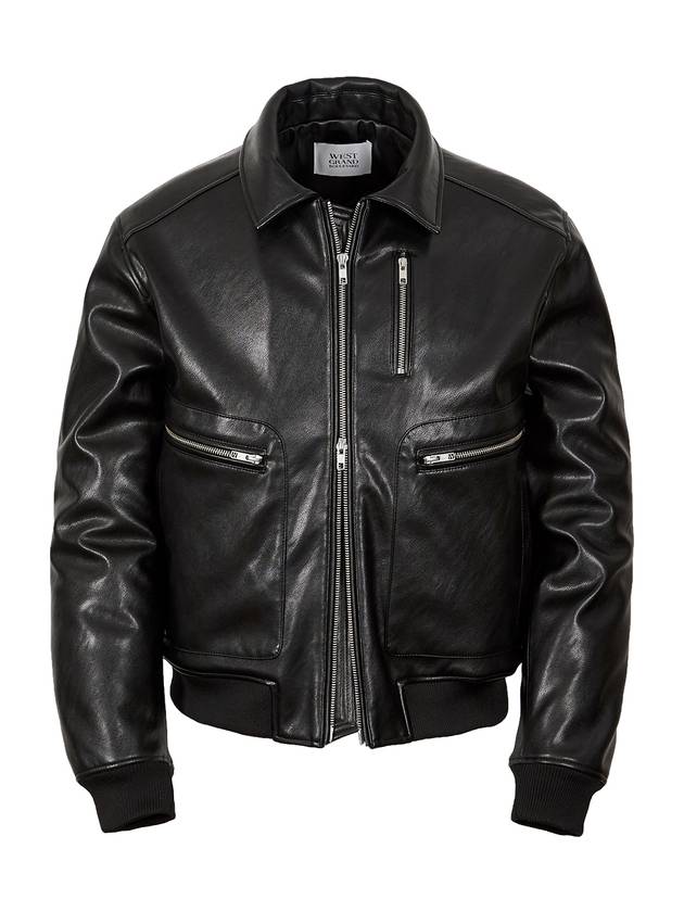 Overfit Aircraft Vegan Leather Padded Bomber BLACK - WEST GRAND BOULEVARD - BALAAN 1