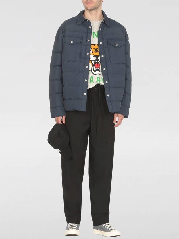 Quilted Padded Shirt Jacket Midnight Blue - KENZO - BALAAN 3