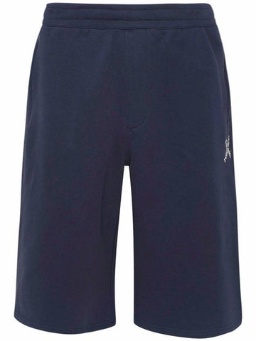 Cross Logo Cotton Shorts Midnight Blue - KENZO - BALAAN 1