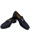 Horsesbit Nestor Grain Leather Loafers Navy - GUCCI - BALAAN 5