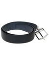 Logo Saffiano Reversible Belt Leather Blue - PRADA - BALAAN 4