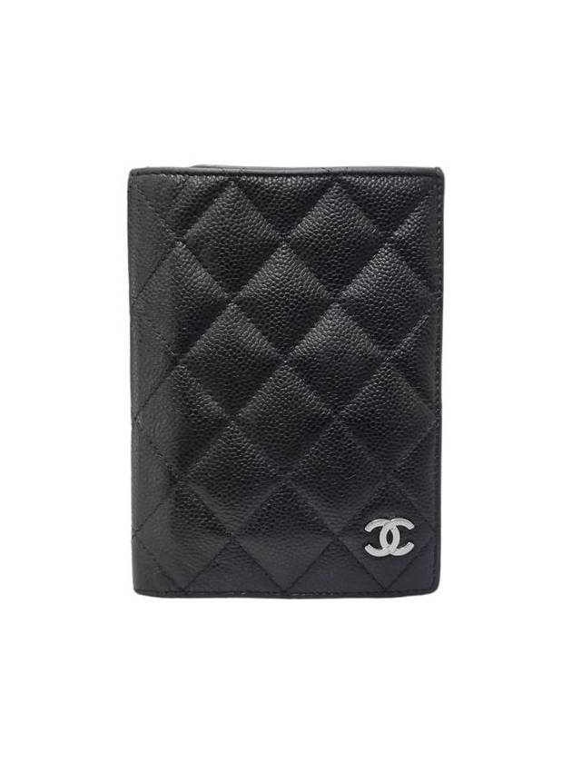 Women s AP1169 Black Caviar Skin Classic Passport Wallet - CHANEL - BALAAN 1