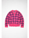 Jacquard Wool Knit Top Bright Pink - ACNE STUDIOS - BALAAN 2