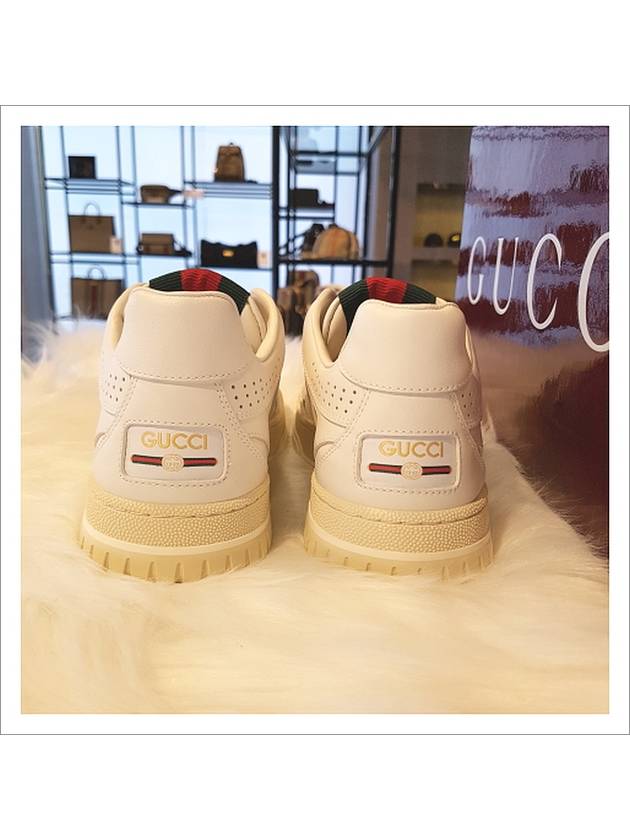 Re Web Leather Low Top Sneakers White - GUCCI - BALAAN 7