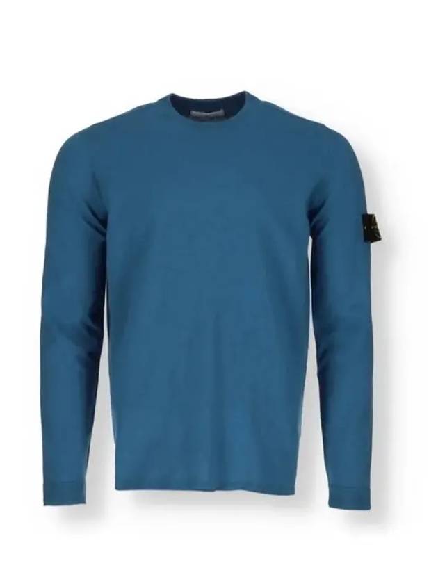 Wappen Patch Crew Neck Knit Top Powder Blue - STONE ISLAND - BALAAN 2