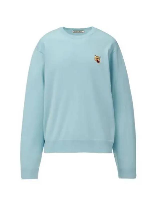 Tiger Embroidered Crew Neck Knit Top Light Blue - ONITSUKA TIGER - BALAAN 2