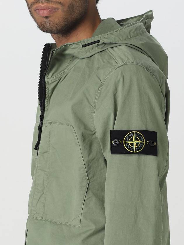 Men's Wappen Patch Supima Cotton Hooded Jacket Khaki - STONE ISLAND - BALAAN 2