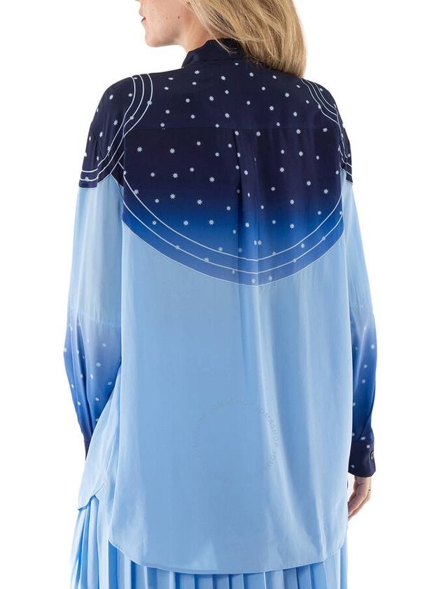 Burberry Soft Cornflower Blue Bindie Constellation-Print Silk Blouse, Brand Size 12 (US Size 10) - BURBERRY - BALAAN 3