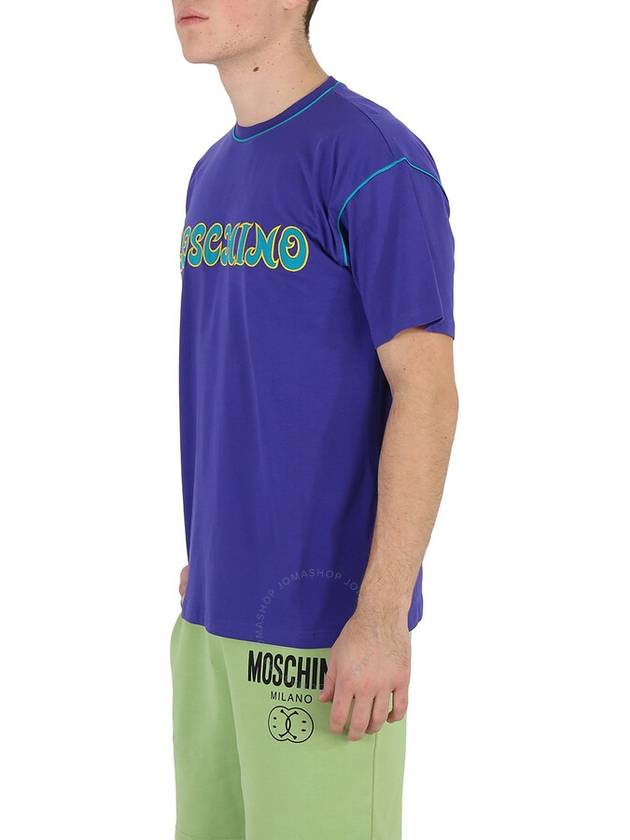 Moschino Purple Seasonal Logo Print Cotton T-Shirt, Size X-Small - MOSCHINO - BALAAN 3