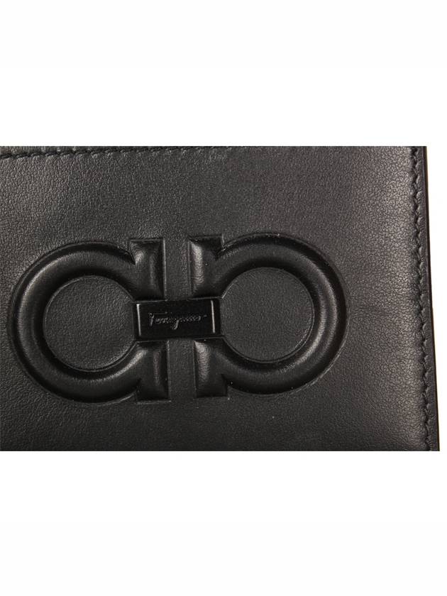 Logo Calf Leather Card Wallet Black - SALVATORE FERRAGAMO - BALAAN 7