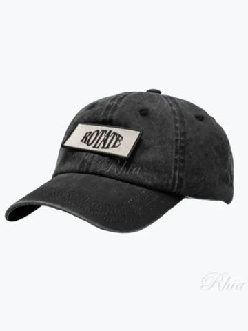 Logo Patch Cotton Denim Ball Cap 700360100 Black - ROTATE - BALAAN 1