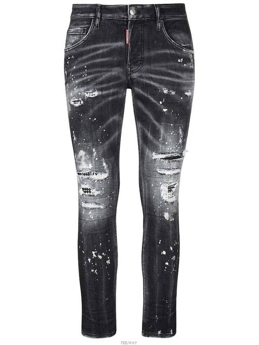 Men's Skater Skinny Jeans Black - DSQUARED2 - BALAAN.