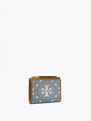 Monogram Denim Double Sided Card Wallet Half Multi Domestic Product GM0024013134530 - TORY BURCH - BALAAN 1